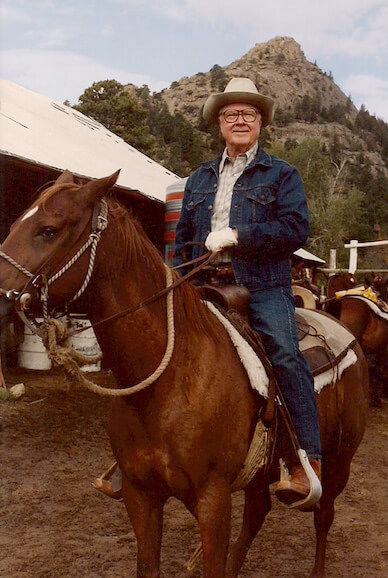 Chuck Wild's Dad on horseback, circa 1989