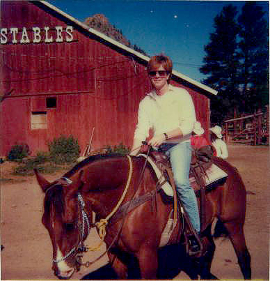 Chuck Wild on horseback, circa 1986
